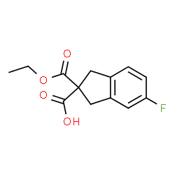 ChemSpider 2D Image | 2-(Ethoxycarbonyl)-5-fluoro-2-indanecarboxylic acid | C13H13FO4