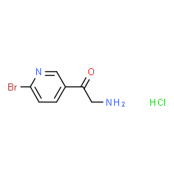 ChemSpider 2D Image | 2-Amino-1-(6-bromo-3-pyridinyl)ethanone hydrochloride (1:1) | C7H8BrClN2O