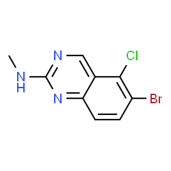 ChemSpider 2D Image | 6-Bromo-5-chloro-N-methyl-2-quinazolinamine | C9H7BrClN3