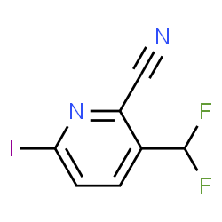 ChemSpider 2D Image | 3-(Difluoromethyl)-6-iodo-2-pyridinecarbonitrile | C7H3F2IN2