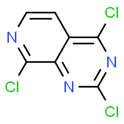 ChemSpider 2D Image | 2,4,8-Trichloropyrido[3,4-d]pyrimidine | C7H2Cl3N3