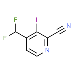 ChemSpider 2D Image | 4-(Difluoromethyl)-3-iodo-2-pyridinecarbonitrile | C7H3F2IN2