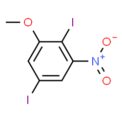 ChemSpider 2D Image | 2,5-Diiodo-1-methoxy-3-nitrobenzene | C7H5I2NO3