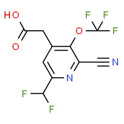 ChemSpider 2D Image | [2-Cyano-6-(difluoromethyl)-3-(trifluoromethoxy)-4-pyridinyl]acetic acid | C10H5F5N2O3