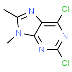 ChemSpider 2D Image | 2,6-Dichloro-8,9-dimethyl-9H-purine | C7H6Cl2N4