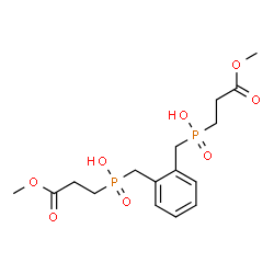 ChemSpider 2D Image | [1,2-Phenylenebis(methylene)]bis[(3-methoxy-3-oxopropyl)(phosphinic acid)] | C16H24O8P2