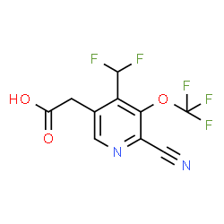 ChemSpider 2D Image | [6-Cyano-4-(difluoromethyl)-5-(trifluoromethoxy)-3-pyridinyl]acetic acid | C10H5F5N2O3