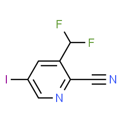 ChemSpider 2D Image | 3-(Difluoromethyl)-5-iodo-2-pyridinecarbonitrile | C7H3F2IN2