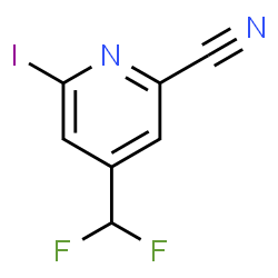 ChemSpider 2D Image | 4-(Difluoromethyl)-6-iodo-2-pyridinecarbonitrile | C7H3F2IN2