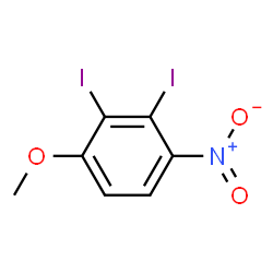 ChemSpider 2D Image | 2,3-Diiodo-1-methoxy-4-nitrobenzene | C7H5I2NO3