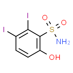 ChemSpider 2D Image | 6-Hydroxy-2,3-diiodobenzenesulfonamide | C6H5I2NO3S