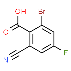 ChemSpider 2D Image | 2-Bromo-6-cyano-4-fluorobenzoic acid | C8H3BrFNO2