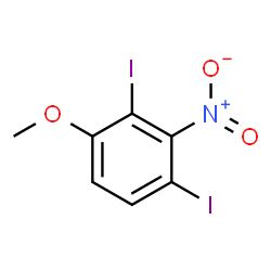 ChemSpider 2D Image | 1,3-Diiodo-4-methoxy-2-nitrobenzene | C7H5I2NO3