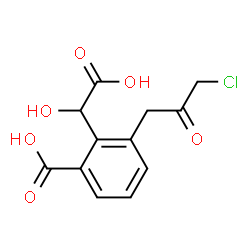 ChemSpider 2D Image | 2-[Carboxy(hydroxy)methyl]-3-(3-chloro-2-oxopropyl)benzoic acid | C12H11ClO6