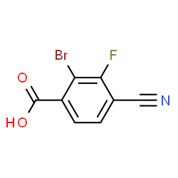 ChemSpider 2D Image | 2-Bromo-4-cyano-3-fluorobenzoic acid | C8H3BrFNO2