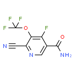 ChemSpider 2D Image | 6-Cyano-4-fluoro-5-(trifluoromethoxy)nicotinamide | C8H3F4N3O2