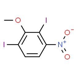 ChemSpider 2D Image | 1,3-Diiodo-2-methoxy-4-nitrobenzene | C7H5I2NO3