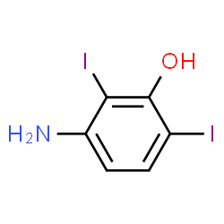 ChemSpider 2D Image | 3-Amino-2,6-diiodophenol | C6H5I2NO