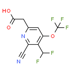 ChemSpider 2D Image | [6-Cyano-5-(difluoromethyl)-4-(trifluoromethoxy)-2-pyridinyl]acetic acid | C10H5F5N2O3