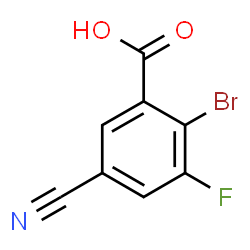 ChemSpider 2D Image | 2-Bromo-5-cyano-3-fluorobenzoic acid | C8H3BrFNO2
