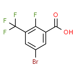ChemSpider 2D Image | 5-Bromo-2-fluoro-3-(trifluoromethyl)benzoic acid | C8H3BrF4O2