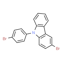 ChemSpider 2D Image | 3-Bromo-9-(4-bromophenyl)-9H-carbazole | C18H11Br2N
