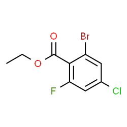 ChemSpider 2D Image | Ethyl 2-bromo-4-chloro-6-fluorobenzoate | C9H7BrClFO2