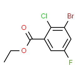 ChemSpider 2D Image | Ethyl 3-bromo-2-chloro-5-fluorobenzoate | C9H7BrClFO2