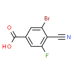 ChemSpider 2D Image | 3-Bromo-4-cyano-5-fluorobenzoic acid | C8H3BrFNO2