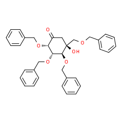 ChemSpider 2D Image | (2S,3S,4S,5S)-2,3,4-Tris(benzyloxy)-5-[(benzyloxy)methyl]-5-hydroxycyclohexanone | C35H36O6