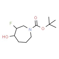 ChemSpider 2D Image | tert-Butyl 3-fluoro-4-hydroxyazepane-1-carboxylate | C11H20FNO3