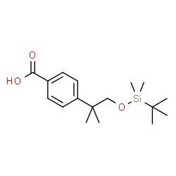 ChemSpider 2D Image | 4-(1-((tert-Butyldimethylsilyl)oxy)-2-methylpropan-2-yl)benzoic acid | C17H28O3Si