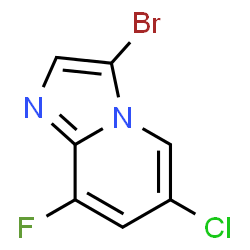 ChemSpider 2D Image | 3-Bromo-6-chloro-8-fluoroimidazo[1,2-a]pyridine | C7H3BrClFN2