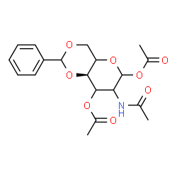 ChemSpider 2D Image | 2-Acetamido-1,3-di-O-acetyl-4,6-O-benzylidene-2-deoxy-L-glycero-hexopyranose | C19H23NO8