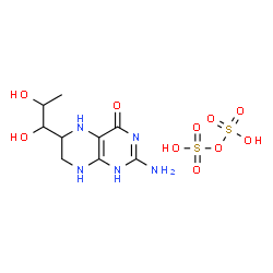 ChemSpider 2D Image | Disulfuric acid - 2-amino-6-(1,2-dihydroxypropyl)-5,6,7,8-tetrahydro-4(1H)-pteridinone (1:1) | C9H17N5O10S2