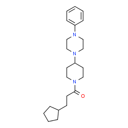 ChemSpider 2D Image | 3-Cyclopentyl-1-[4-(4-phenyl-1-piperazinyl)-1-piperidinyl]-1-propanone | C23H35N3O