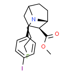 ChemSpider 2D Image | Methyl (1R,2S,3S)-8-(3-fluoropropyl)-3-(4-iodophenyl)-8-azabicyclo[3.2.1]octane-2-carboxylate | C18H23FINO2