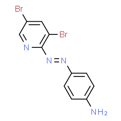 ChemSpider 2D Image | 4-[(E)-(3,5-Dibromo-2-pyridinyl)diazenyl]aniline | C11H8Br2N4