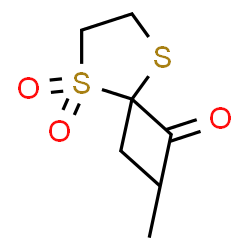 ChemSpider 2D Image | 1-(2-Ethyl-1,1-dioxido-1,3-dithiolan-2-yl)ethanone | C7H12O3S2