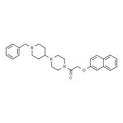 ChemSpider 2D Image | 1-[4-(1-Benzyl-4-piperidinyl)-1-piperazinyl]-2-(2-naphthyloxy)ethanone | C28H33N3O2