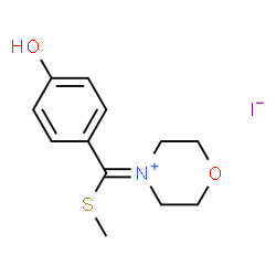 ChemSpider 2D Image | 4-[(4-Hydroxyphenyl)(methylsulfanyl)methylene]morpholin-4-ium iodide | C12H16INO2S