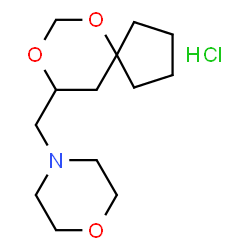 ChemSpider 2D Image | 4-(6,8-Dioxaspiro[4.5]dec-9-ylmethyl)morpholine hydrochloride (1:1) | C13H24ClNO3