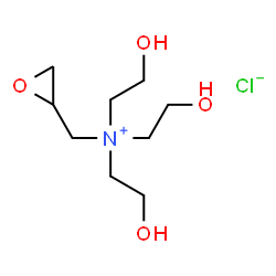 ChemSpider 2D Image | 2-Hydroxy-N,N-bis(2-hydroxyethyl)-N-(2-oxiranylmethyl)ethanaminium chloride | C9H20ClNO4