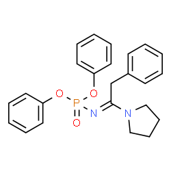 ChemSpider 2D Image | Diphenyl [(1E)-2-phenyl-1-(1-pyrrolidinyl)ethylidene]phosphoramidate | C24H25N2O3P