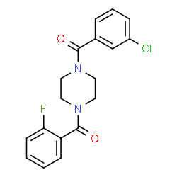 ChemSpider 2D Image | [4-(3-Chlorobenzoyl)-1-piperazinyl](2-fluorophenyl)methanone | C18H16ClFN2O2