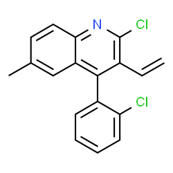ChemSpider 2D Image | 2-Chloro-4-(2-chlorophenyl)-6-methyl-3-vinylquinoline | C18H13Cl2N