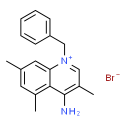 ChemSpider 2D Image | 4-Amino-1-benzyl-3,5,7-trimethylquinolinium bromide | C19H21BrN2