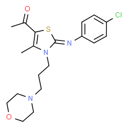 ChemSpider 2D Image | 1-{(2Z)-2-[(4-Chlorophenyl)imino]-4-methyl-3-[3-(4-morpholinyl)propyl]-2,3-dihydro-1,3-thiazol-5-yl}ethanone | C19H24ClN3O2S