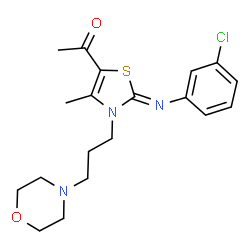 ChemSpider 2D Image | 1-{(2Z)-2-[(3-Chlorophenyl)imino]-4-methyl-3-[3-(4-morpholinyl)propyl]-2,3-dihydro-1,3-thiazol-5-yl}ethanone | C19H24ClN3O2S