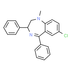 ChemSpider 2D Image | 7-Chloro-1-methyl-3,5-diphenyl-2,3-dihydro-1H-1,4-benzodiazepine | C22H19ClN2
